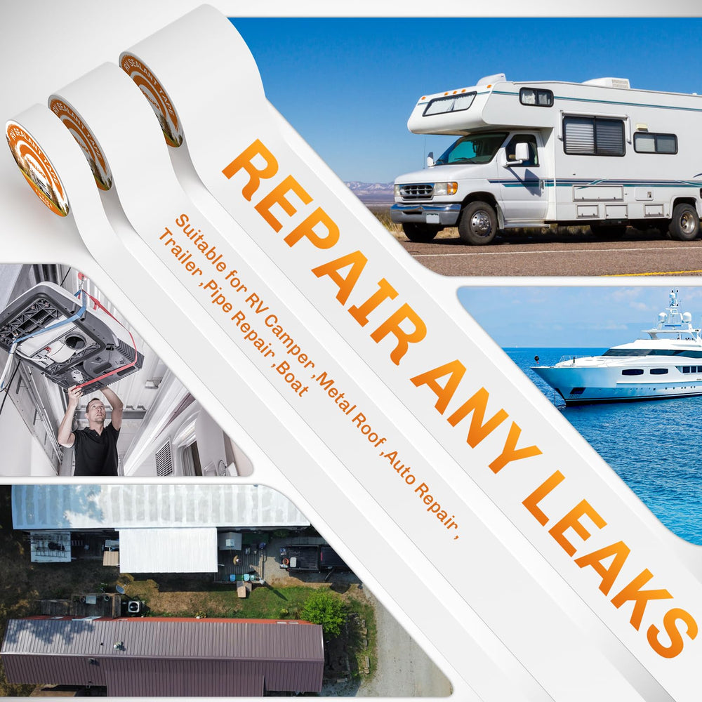 WELLUCK RV roof tape applied on metal surface sealing joints