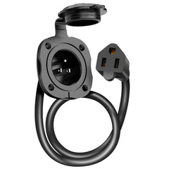 WELLUCK RV shore power inlet 20A 125V with nickel-coated copper pole for outdoor durability.