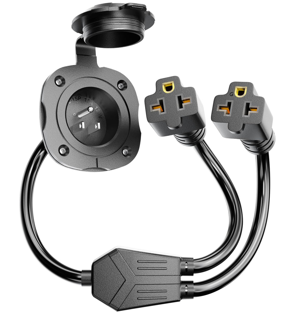 Welluck RV shore power inlet 20A ready for campsite power connection