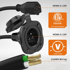 WELLUCK prewired cord assembly for a ready-to-use power connection.
