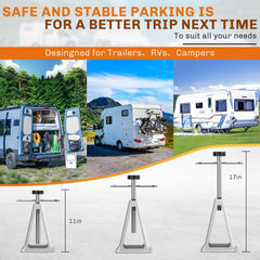 Welluck RV jack stands with anti-loosening groove for stable setup