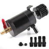 WENJTP oil catch can kit with four adapters and breather filter for universal engine compatibility.