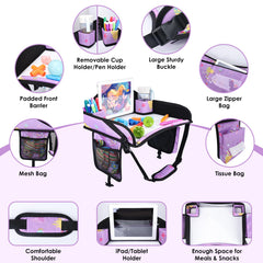 WENRENER large 17 by 13.5 inch tray fits most car seats and planes.