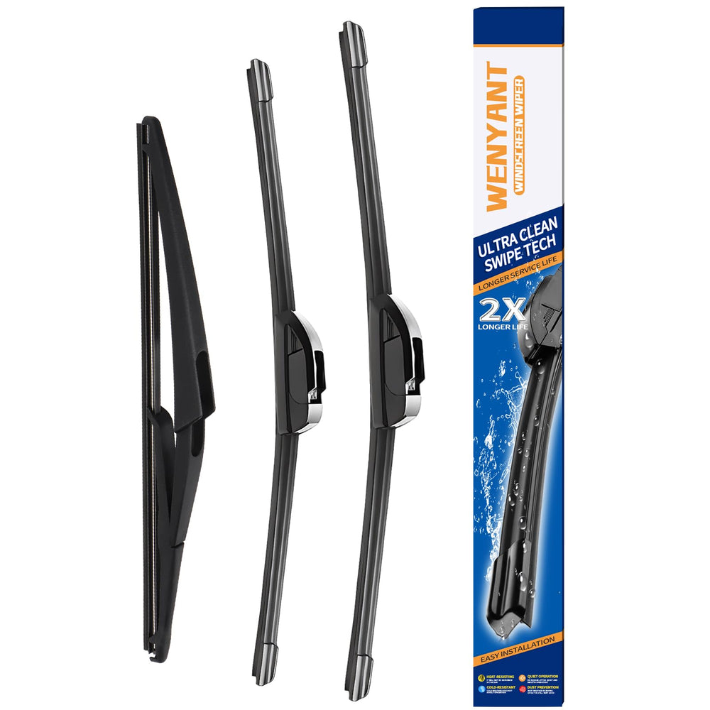Wenyant Prius front and rear wipers for all-weather visibility.