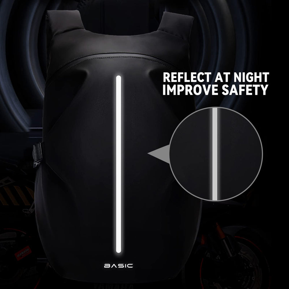 WEPLAN backpack features reflective strip for safer night riding.