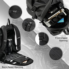 WEPLAN motorcycle helmet backpack tear-resistant material close-up