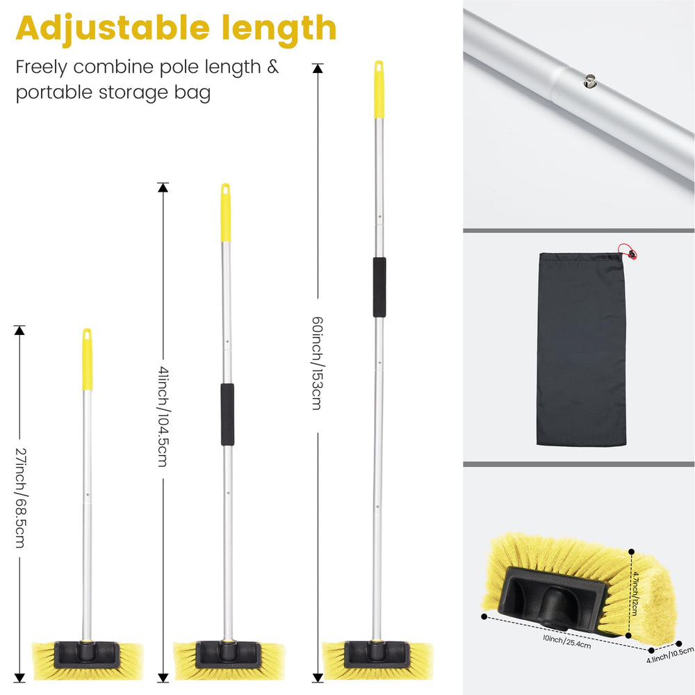 WESBRITE 5-sided design head maximizes contact for thorough washing.