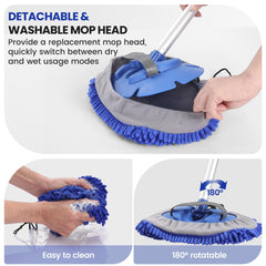 Wesbrite detachable mop head enables handheld cleaning in tight spots.