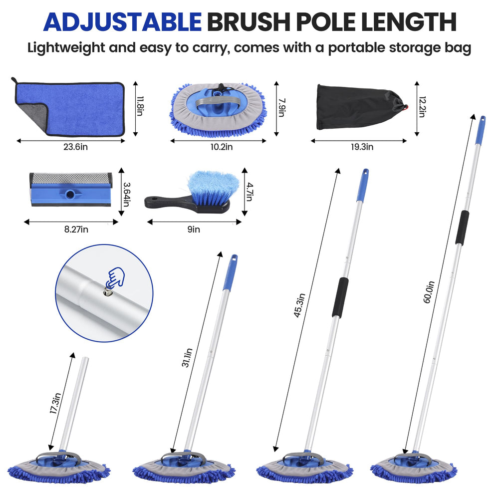 Wesbrite wheel brush with high-density bristles cleans wheels thoroughly.