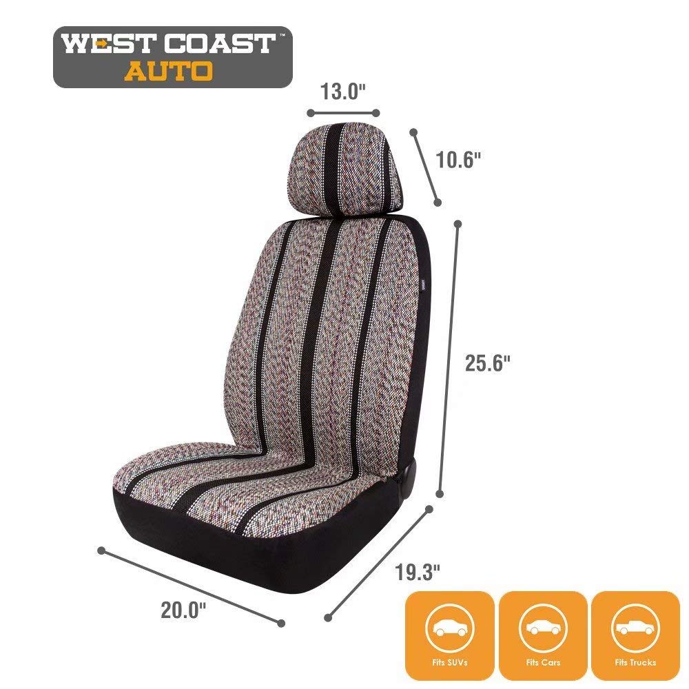 West Coast Auto Baja blanket bucket seat cover closeup of heavy-duty fabric and stitching