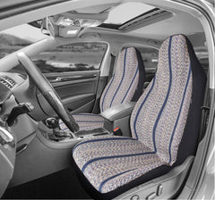 West Coast Auto Baja blanket seat cover blue seat detail highlights durable stitching