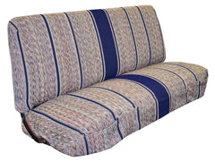 West Coast Auto Baja saddle blanket bench cover blue front view with durable protection for seats