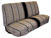 West Coast Auto Baja Saddle Blanket bench cover on full-size black Ford bench, protects from spills