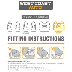 West Coast Auto Baja seat cover fits most full-size benches.
