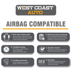 West Coast Auto easy‑install seat cover with hook‑and‑loop fasteners in place.