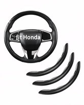 West Llama carbon fiber steering wheel cover on Honda Civic enhances grip and hides wear.