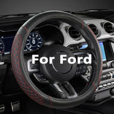 West Llama diamond-quilted steering wheel cover on Ford wheel, premium feel