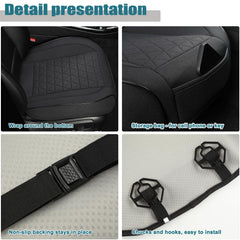 West Llama linen front seat cover elastic straps secure during driving