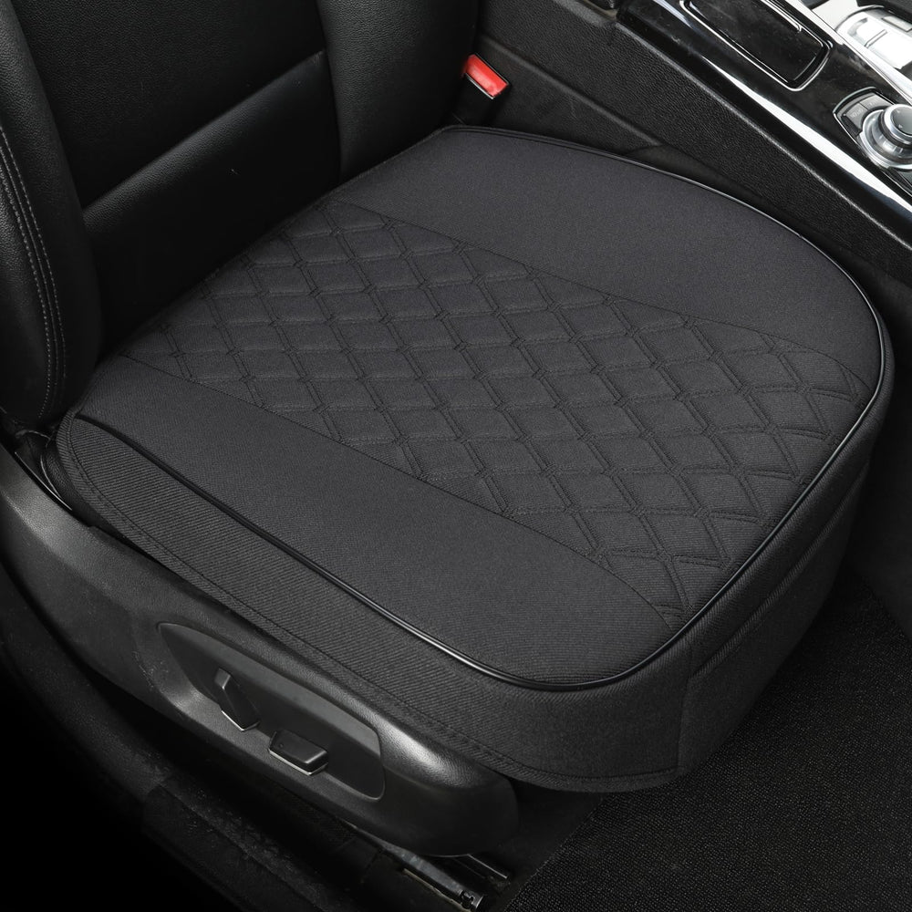 West Llama linen front seat cover wrap-around bottom protects seats.