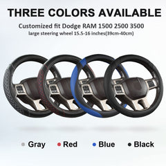 West Llama soft-touch steering wheel cover complements RAM interior.