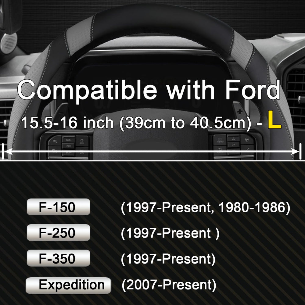 West Llama steering wheel cover on Ford F-250 highlighting anti-slip grip