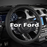 West Llama steering wheel cover on Ford Escape; black finish enhances grip and interior style.
