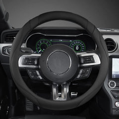 West Llama steering wheel cover for Ford Fusion; leather texture improves grip and style.