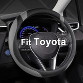 West Llama steering wheel cover on Rav4 shows a custom fit for a secure grip.