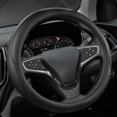 West Llama steering wheel cover in black microfiber offering comfortable grip for daily driving.