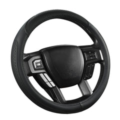 West Llama black standard size steering cover complements cabin aesthetic.