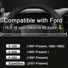 West Llama steering wheel cover for Ford F-250 showing durable leather