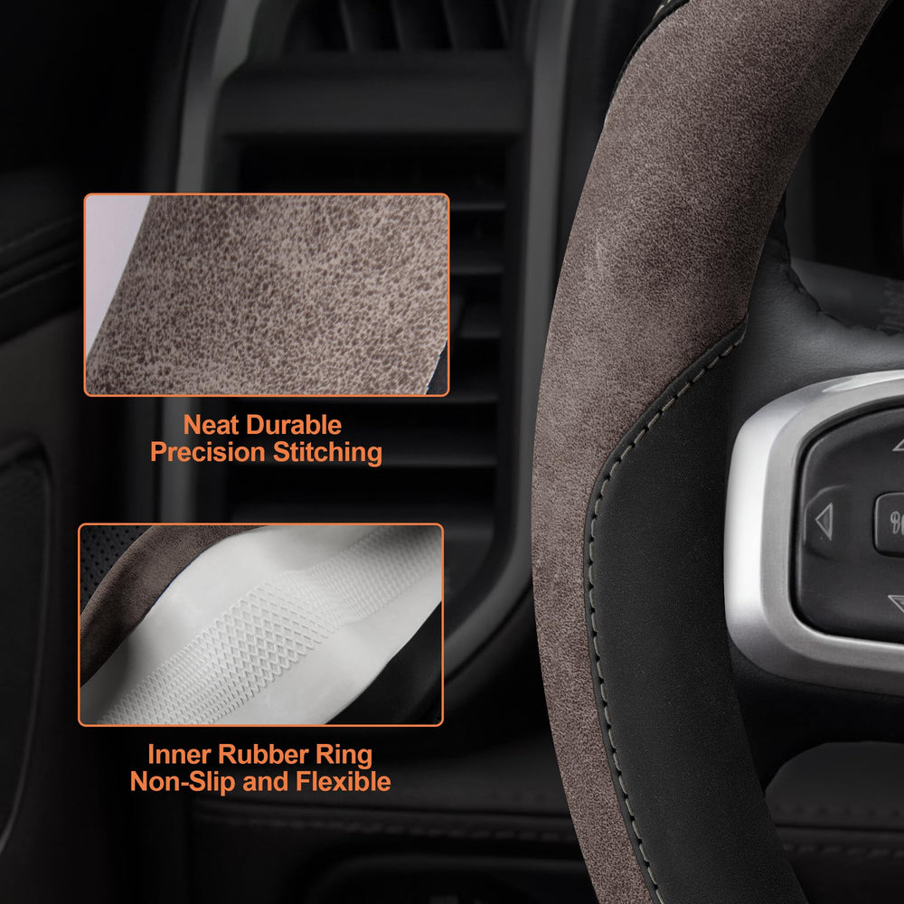 West Llama steering cover, decorative stitching for stylish interior detail