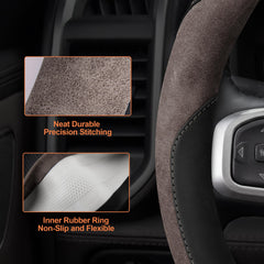 West Llama steering cover, decorative stitching for stylish interior detail