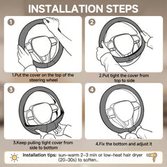 West Llama steering cover, easy-install design for quick, tool-free fitting