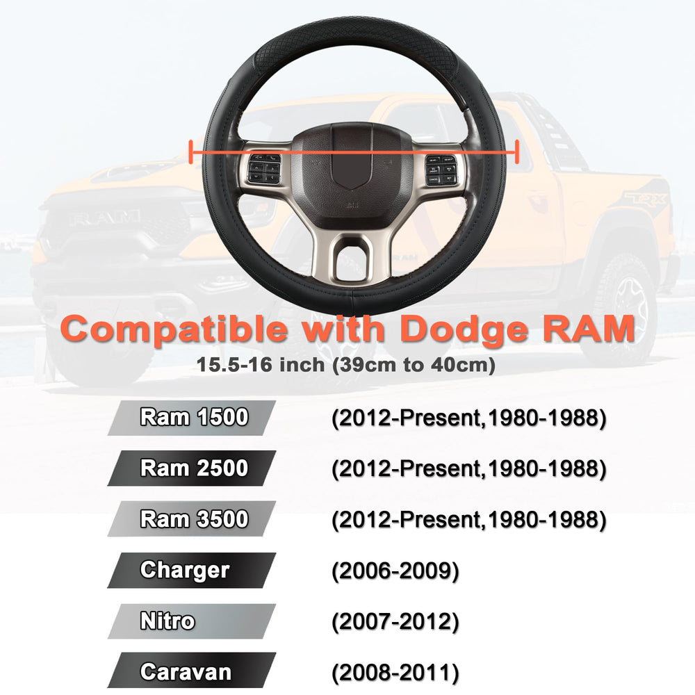 West Llama steering wheel cover side angle highlights premium leather texture