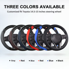 West Llama steering wheel cover installed on a Toyota Rav4 demonstrating easy fit