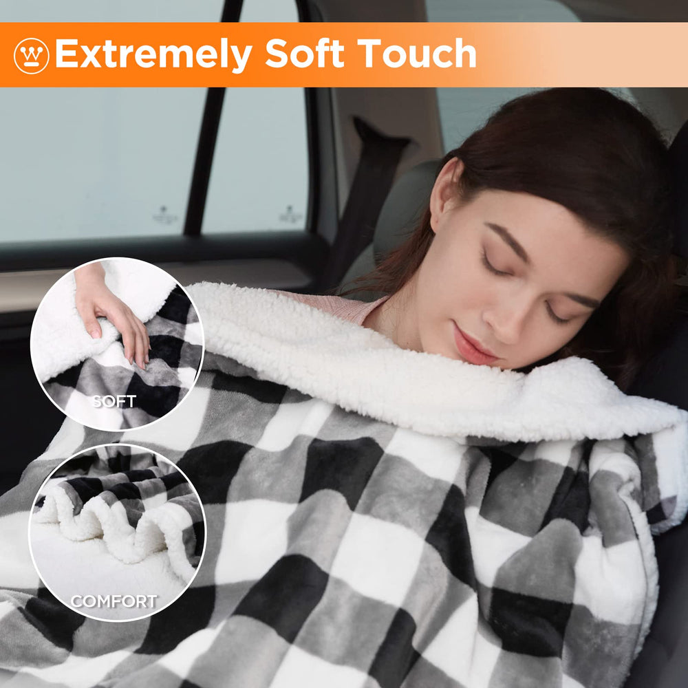 Westinghouse heated blanket shu velveteen side adds plush comfort.