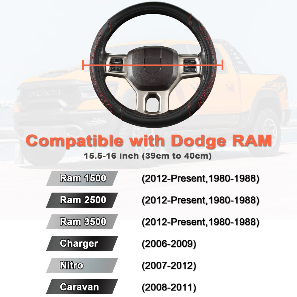 West Llama RAM steering cover with custom fit for 15-16 inch wheels for reliable grip.