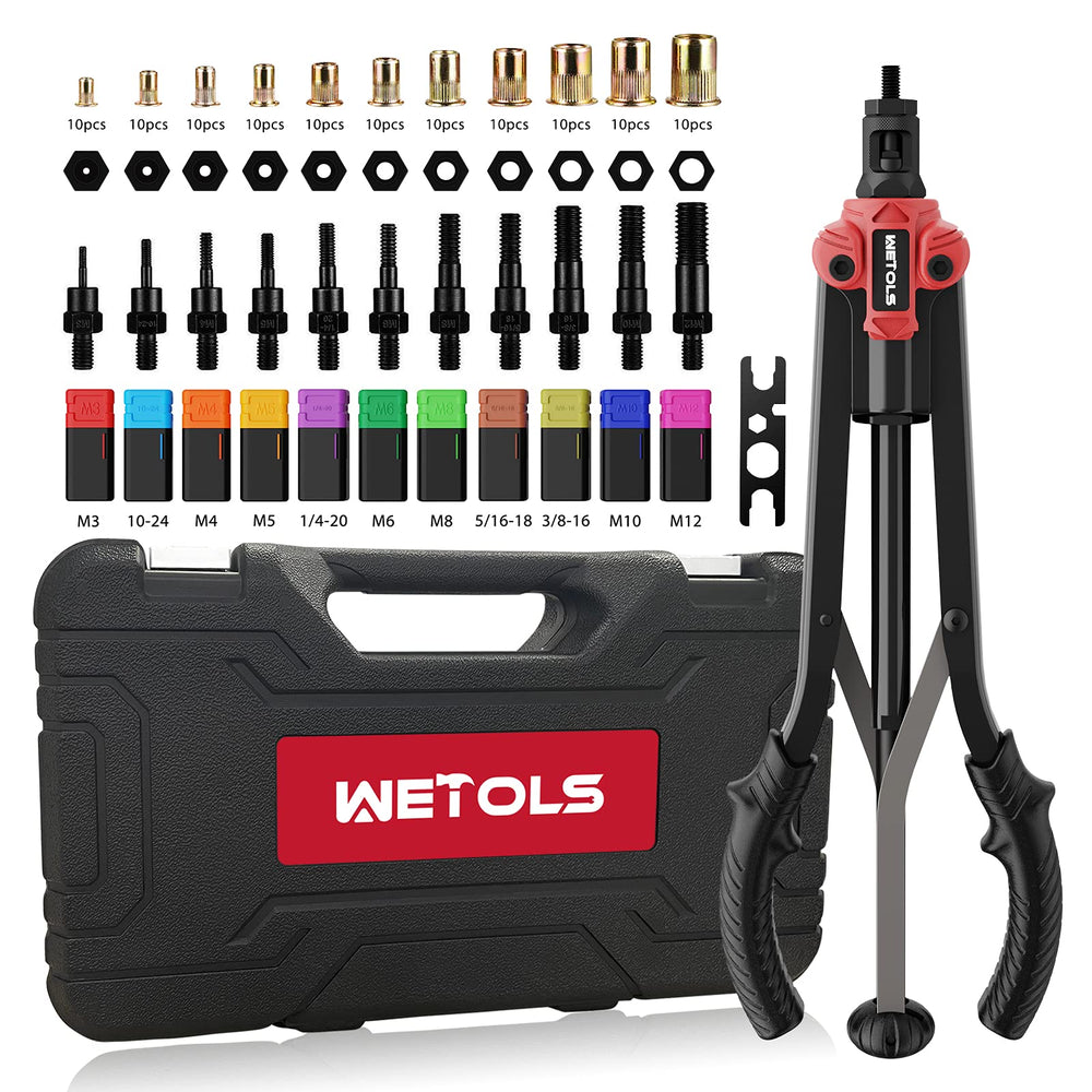 WETOLS 17-inch rivet nut tool front view for efficient riveting