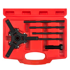 WETT Harmonic Balancer Puller with 3jaw in use for efficient damper removal