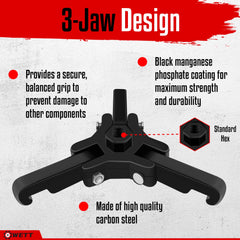 WETT Harmonic Balancer Puller 6-1-5in rod provides extra reach for larger pulleys