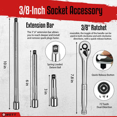 WETT 3/8in ratchet handle enables precise turning