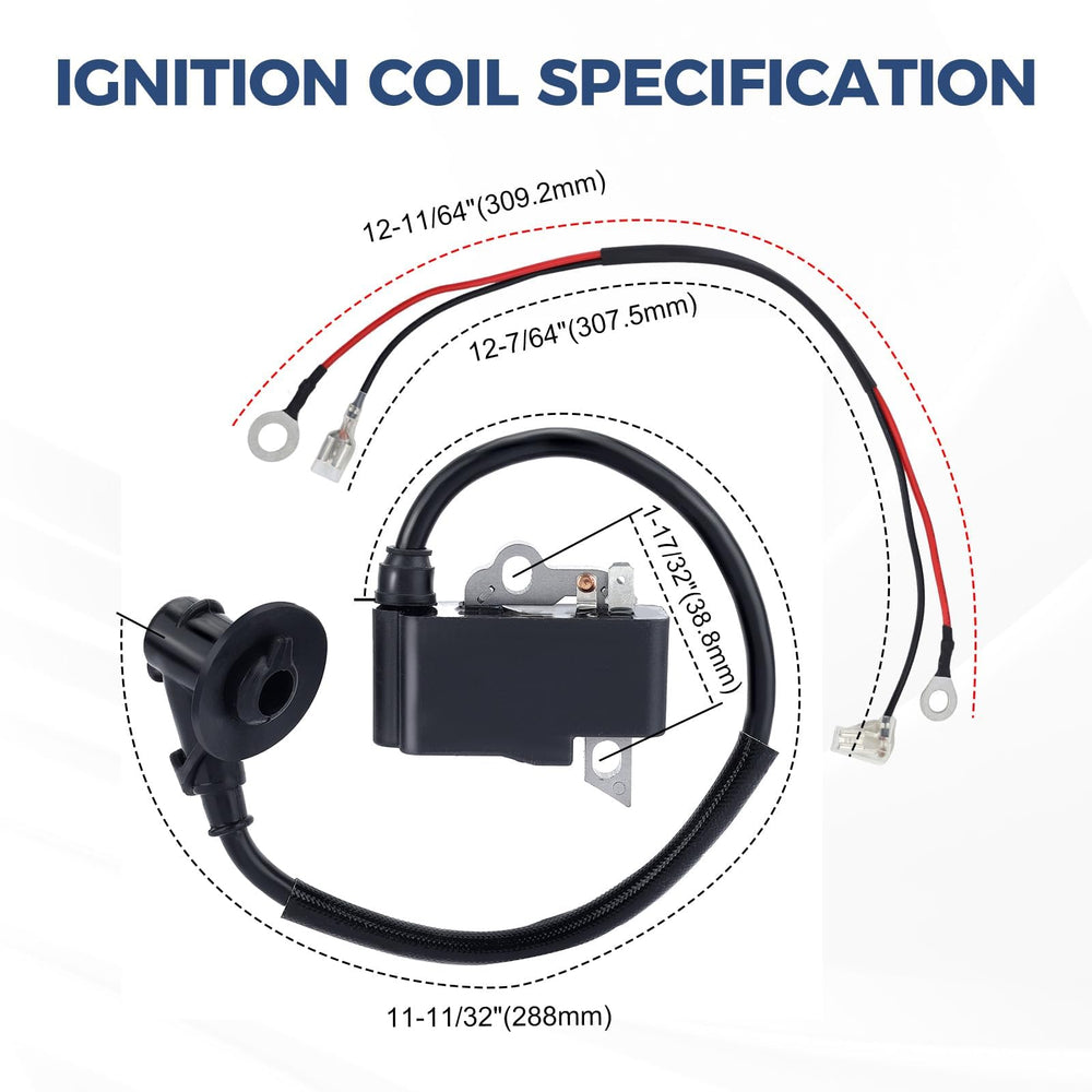 Wetenex TS420 ignition coil 42384001307 close-up with specs for accurate fit.