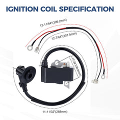 Wetenex TS420 ignition coil 42384001307 close-up with specs for accurate fit.