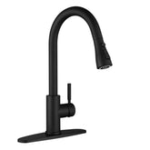 WEWE black kitchen faucet with pull-down sprayer for flexible cleaning