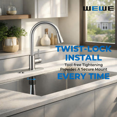 WEWE sprayer head with soft silicone nozzles for reliable rinsing.