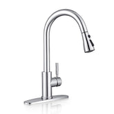 WEWE sink faucet chrome finish close-up for easy cleaning and shine.