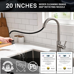 WEWE tulip-design kitchen faucet highlighting a clean, modern look.