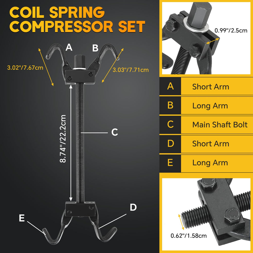weyleity coil spring compressor tool kit in case demonstrates organized storage for quick projects