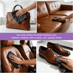 WEYSTOM leather cleaner conditioner on car seat for quick protection